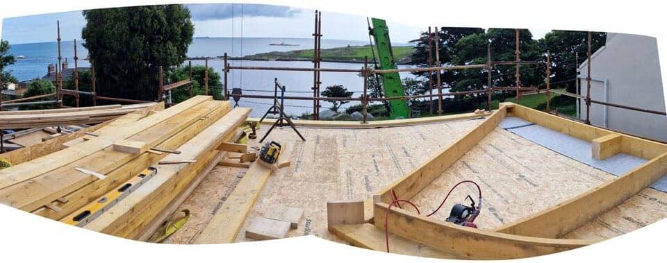 Timber frame reaches roof level in Dalkey